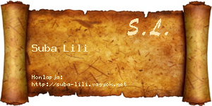 Suba Lili névjegykártya
