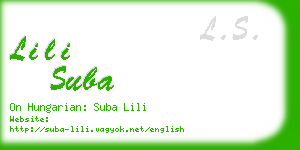 lili suba business card